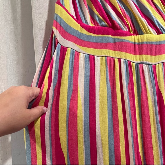 Torrid size 2 pink striped jersey wide leg jumpsuit - Picture 3 of 5